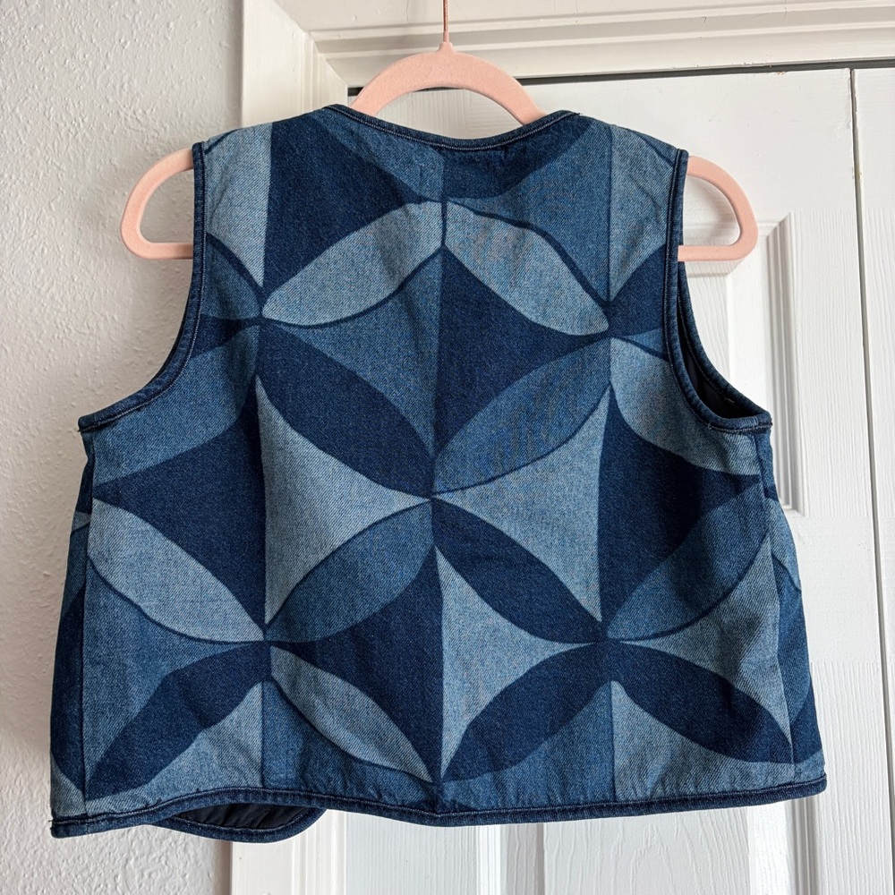 Sea New York x ZARA 11-12Y denim Jean quilted vest jacket - Picture 6 of 6